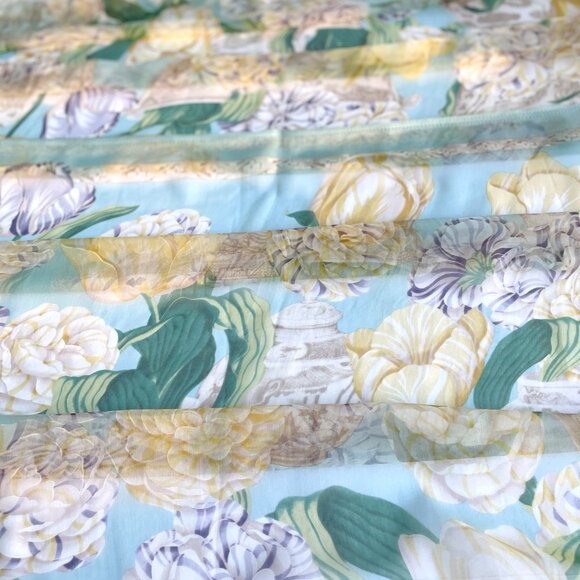 Vintage Gucci Floral Silk Chiffon Oversized Shawl Scarf - Picture 9 of 15